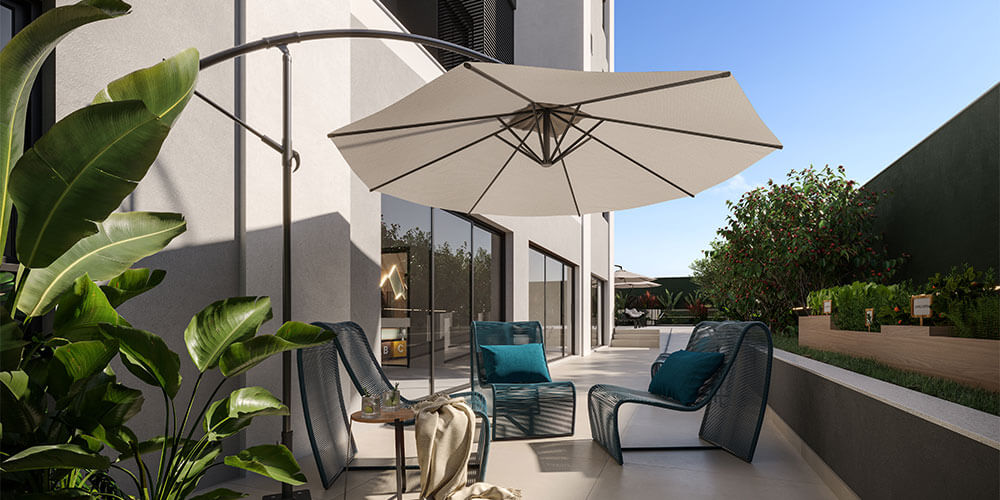 Flow Home — terraço de lazer com espaços gourmet e entretenimento Terraço de lazer do Flow Home — diferencial versus o rooftop do Elevvo OG3
